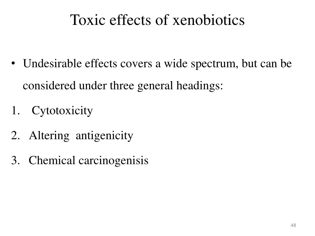 toxic effects of xenobiotics