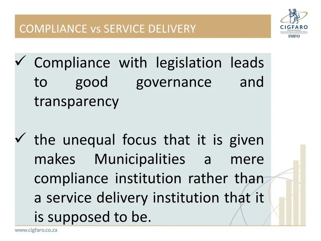 compliance vs service delivery 1