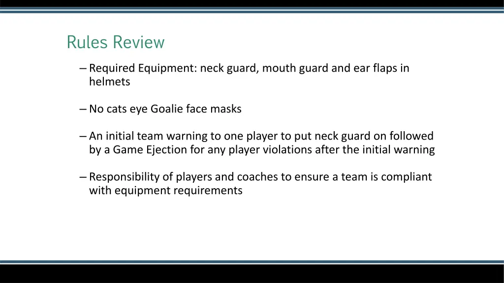 rules review 2