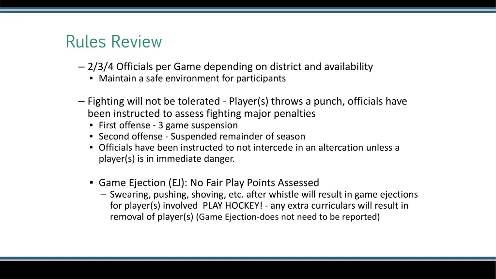 rules review