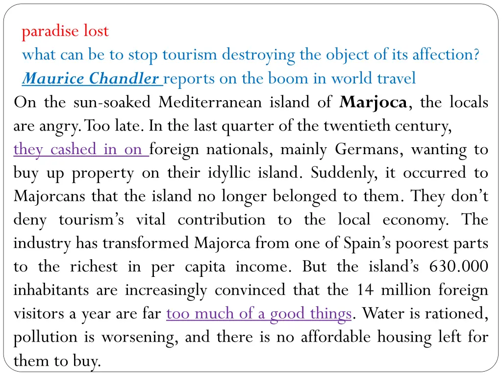 paradise lost what can be to stop tourism