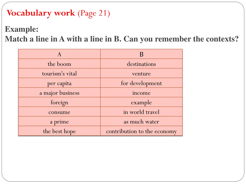 vocabulary work page 21