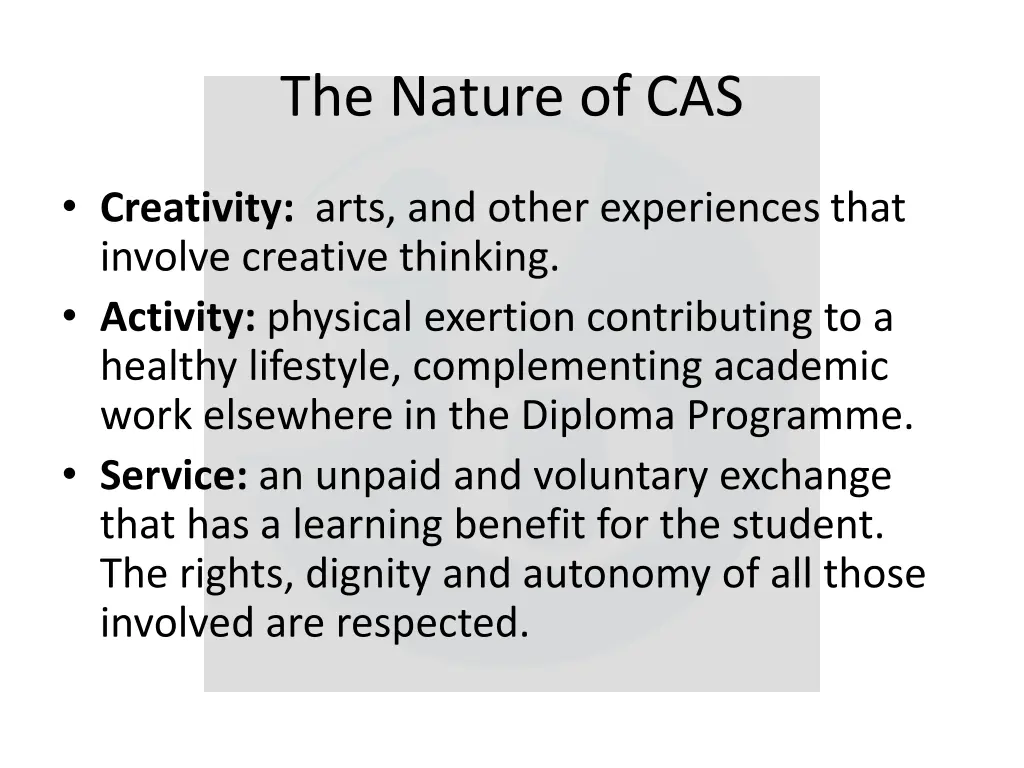 the nature of cas