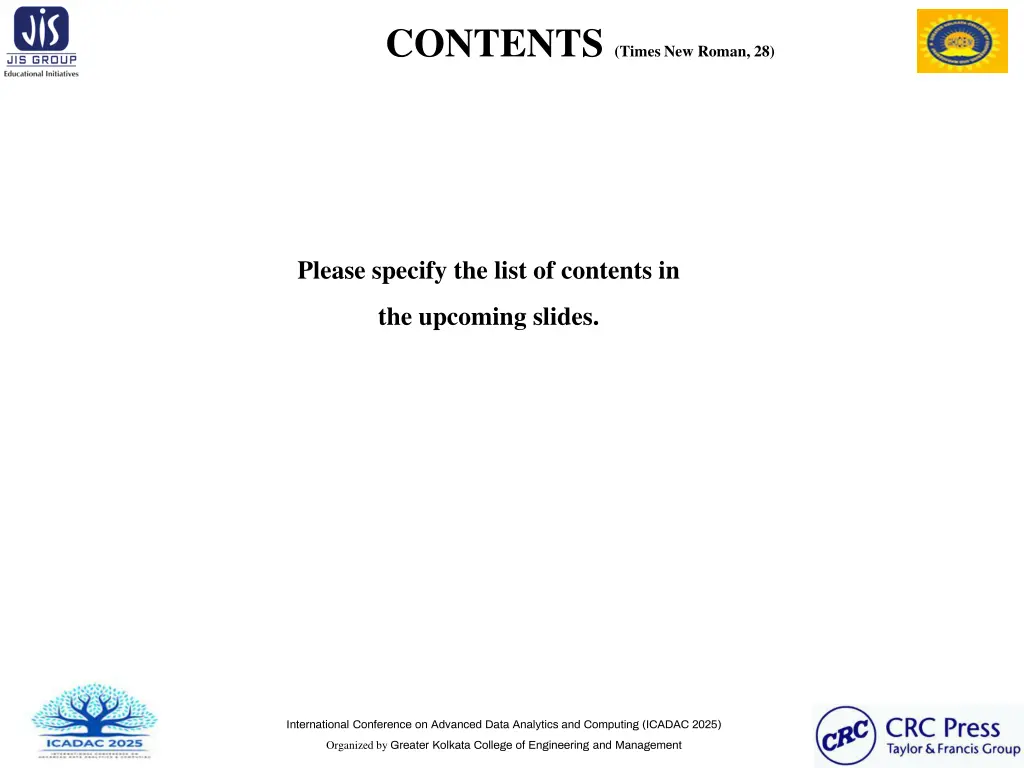 contents times new roman 28