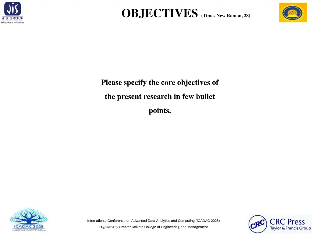 objectives times new roman 28