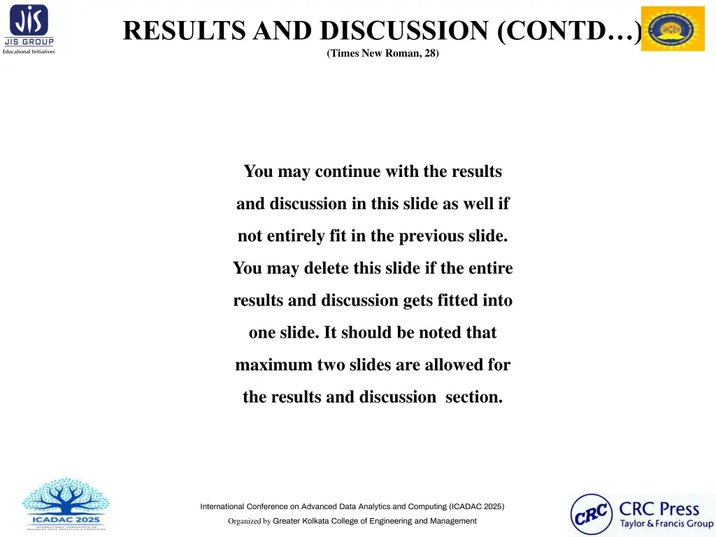 results and discussion contd times new roman 28