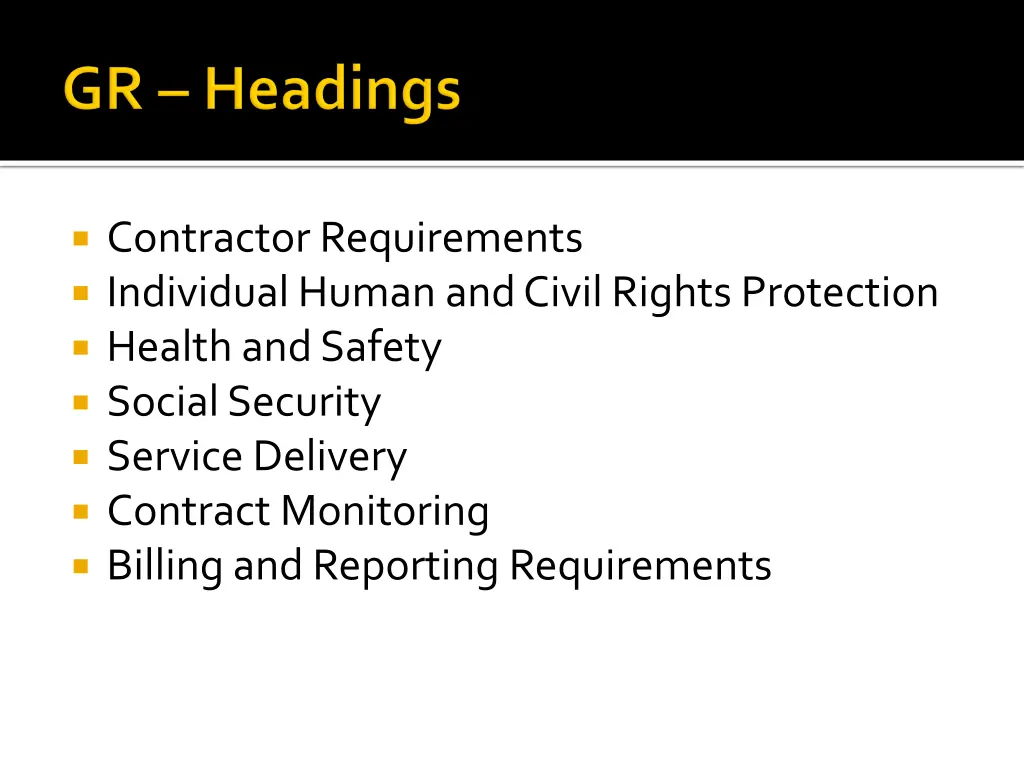 contractor requirements individual human