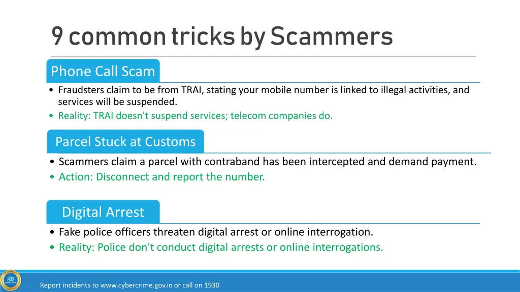 9 common tricks by scammers