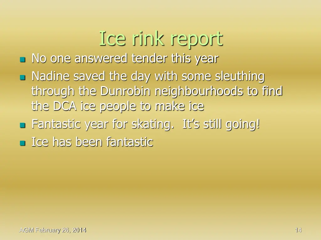 ice rink report
