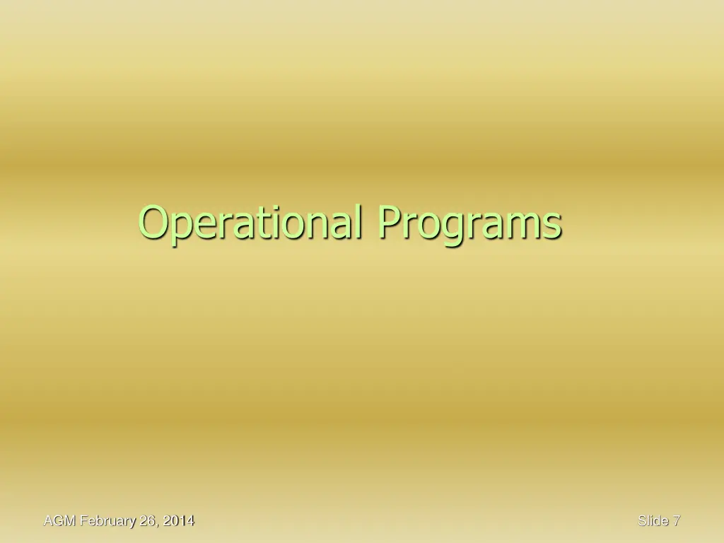 operational programs