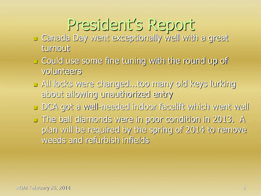 president s report canada day went exceptionally