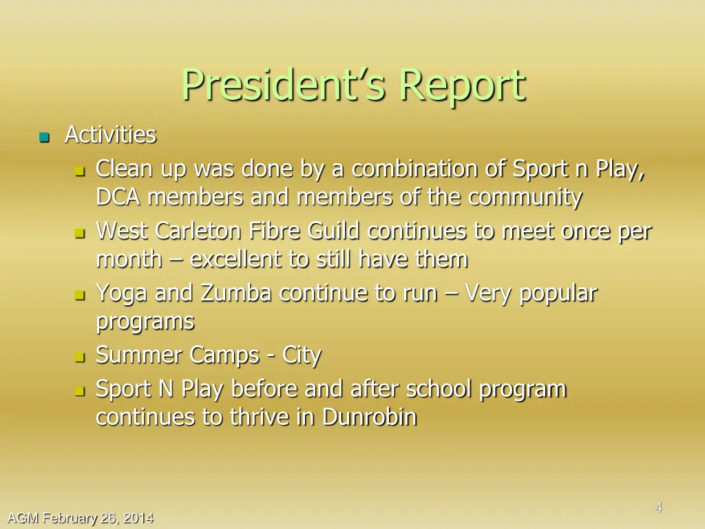 president s report