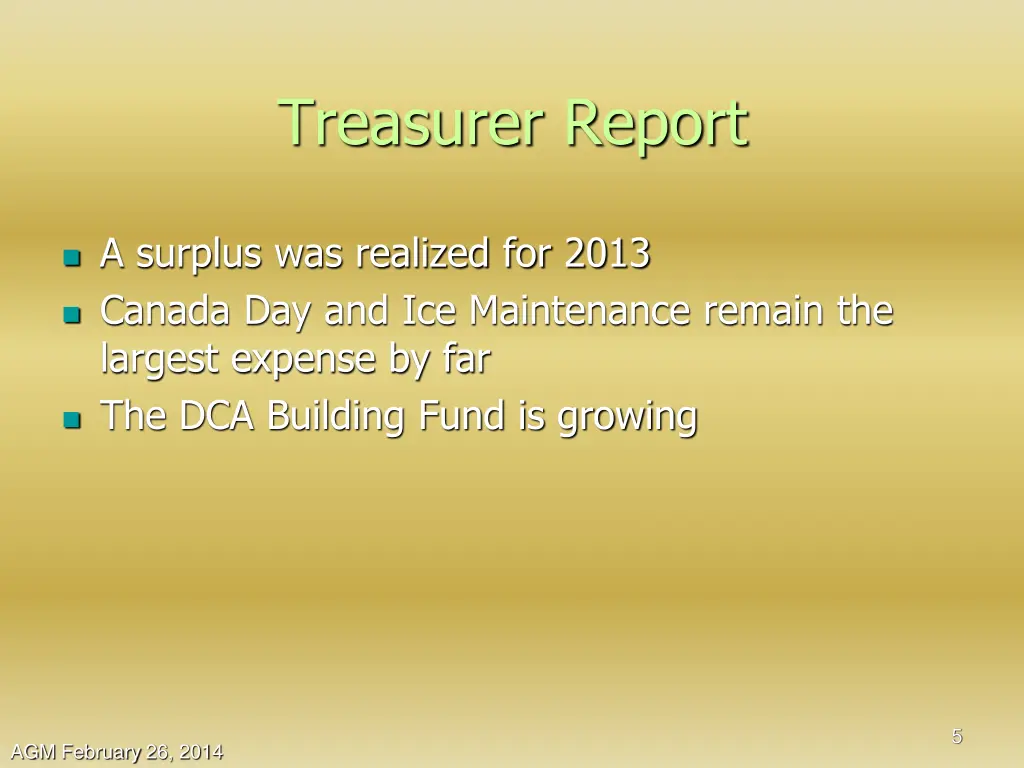 treasurer report