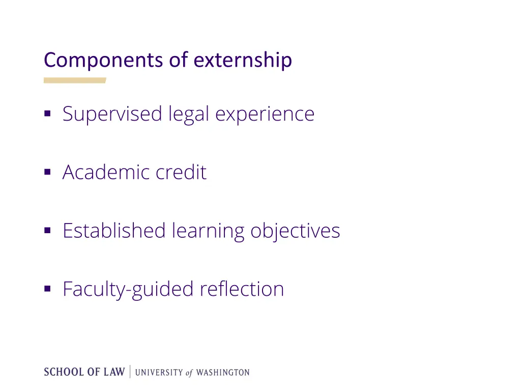 components of externship