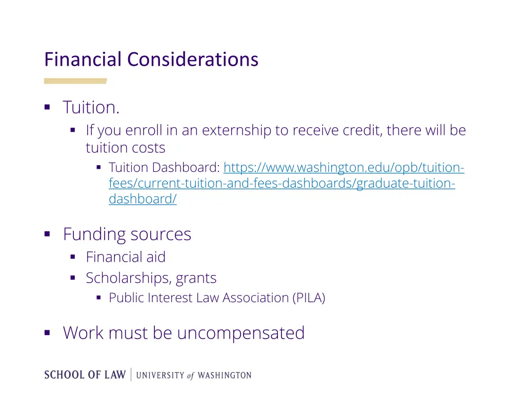financial considerations