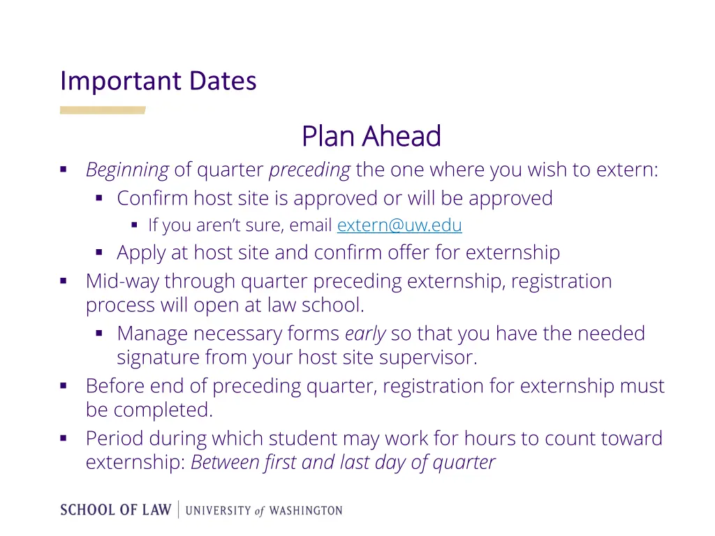 important dates