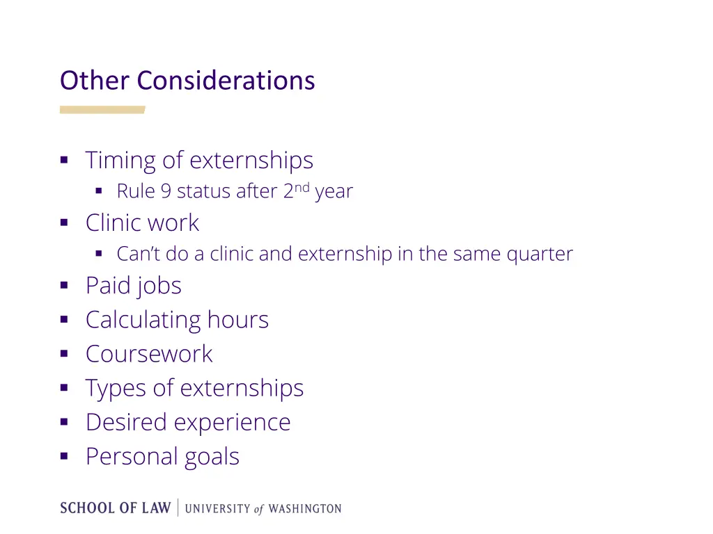 other considerations