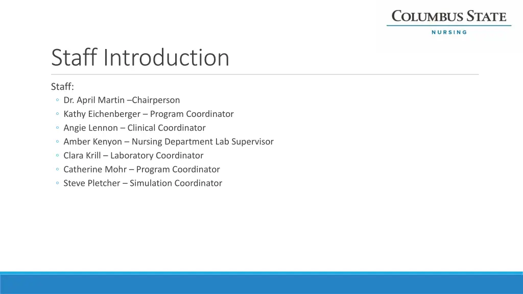 staff introduction