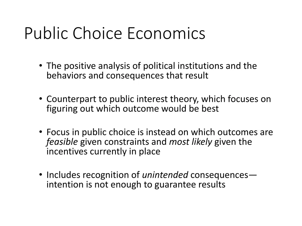 public choice economics
