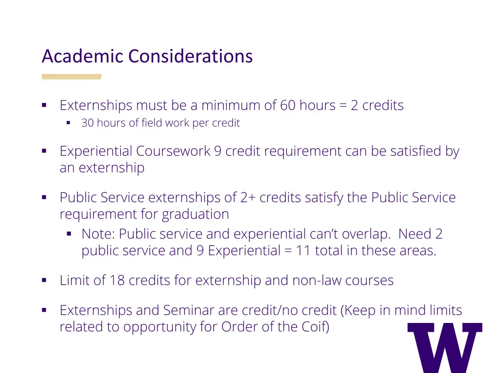 academic considerations