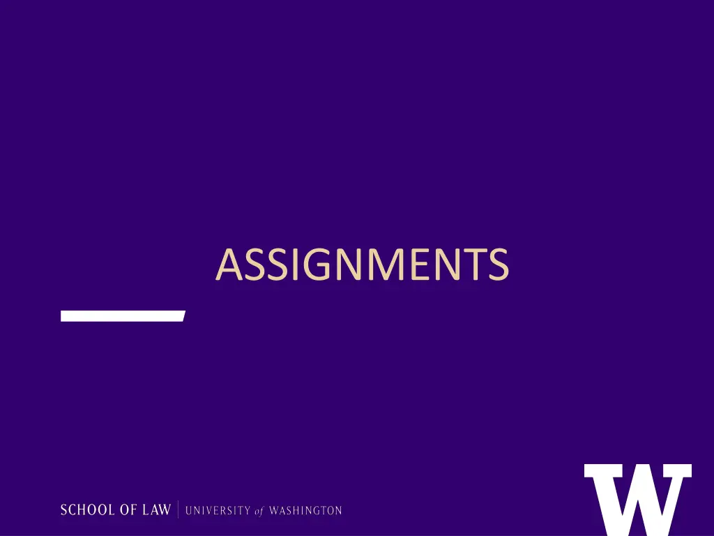 assignments