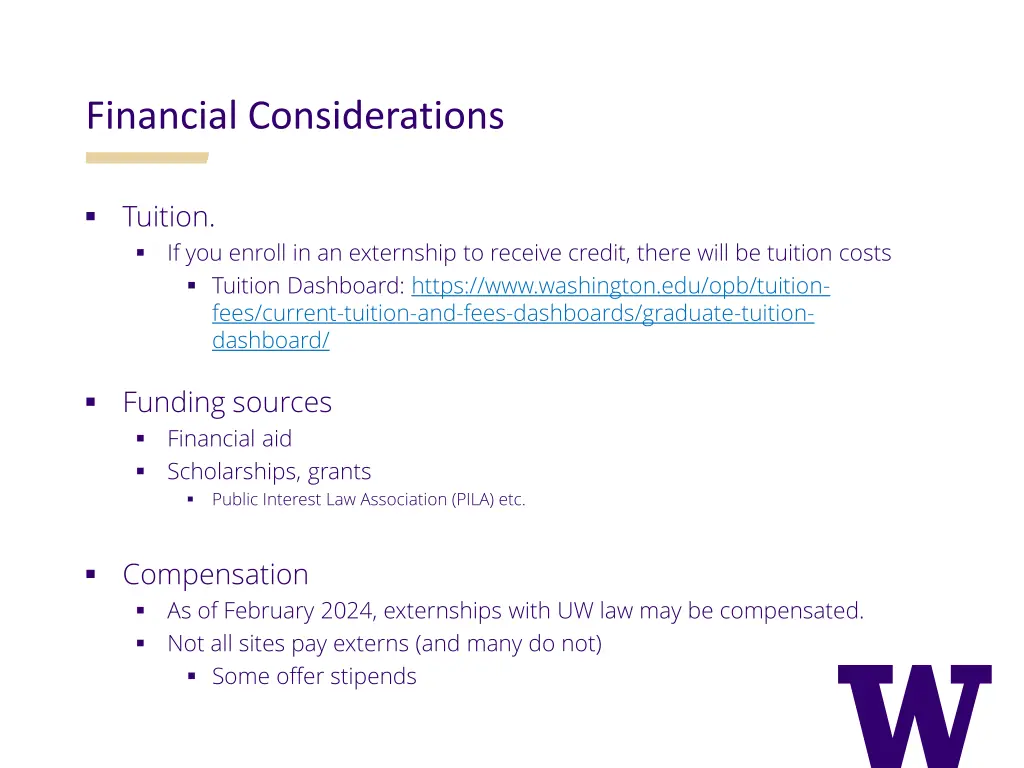 financial considerations