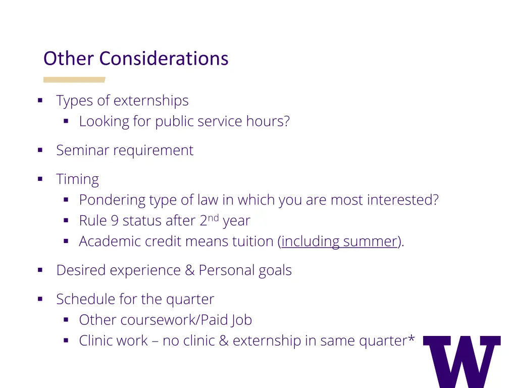 other considerations