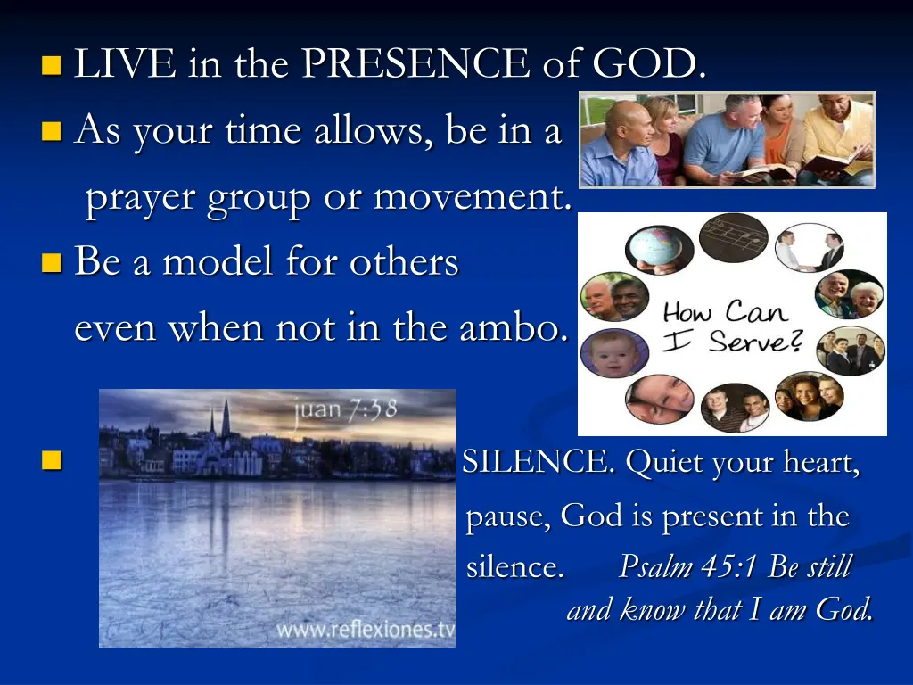 live in the presence of god as your time allows
