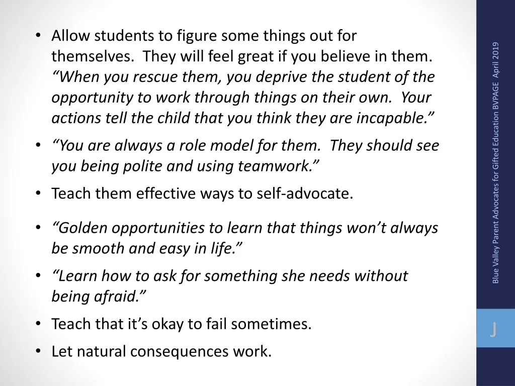 allow students to figure some things