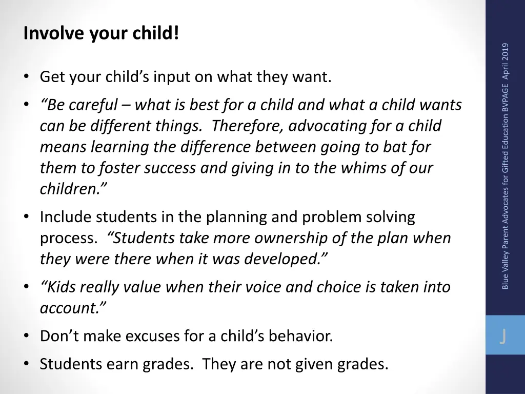 involve your child