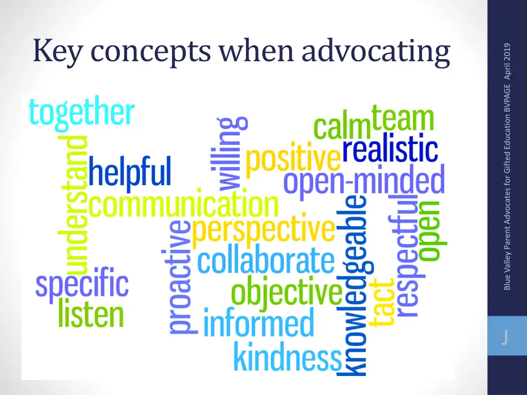key concepts when advocating