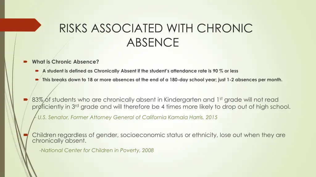 risks associated with chronic absence