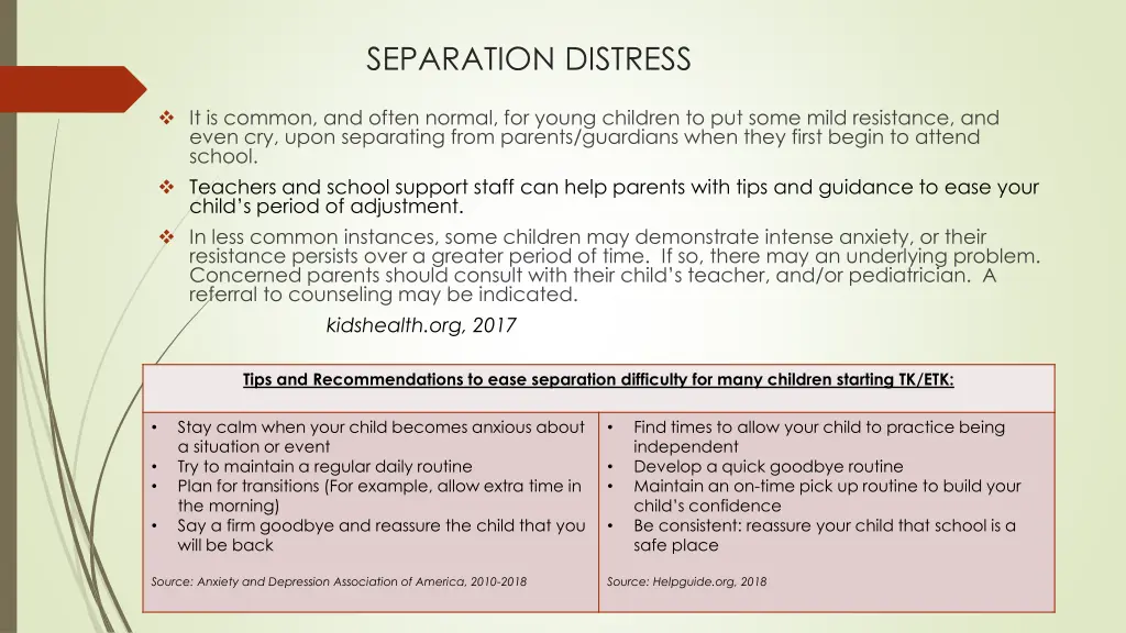 separation distress