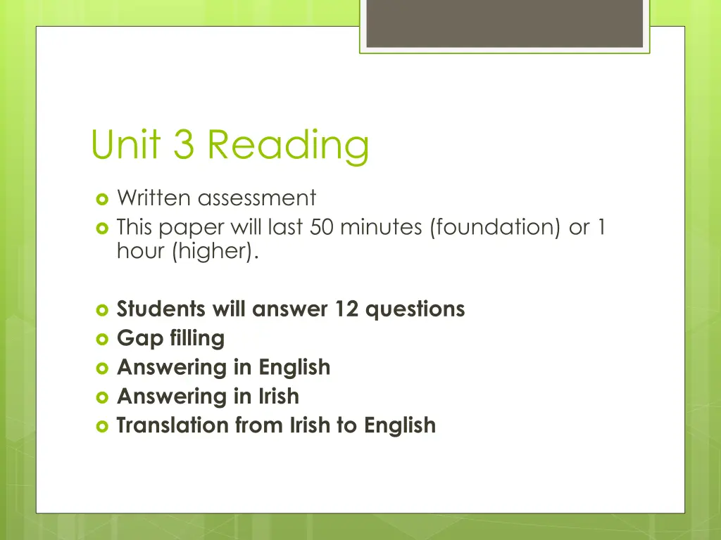 unit 3 reading