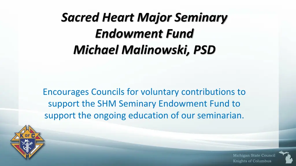 sacred heart major seminary endowment fund