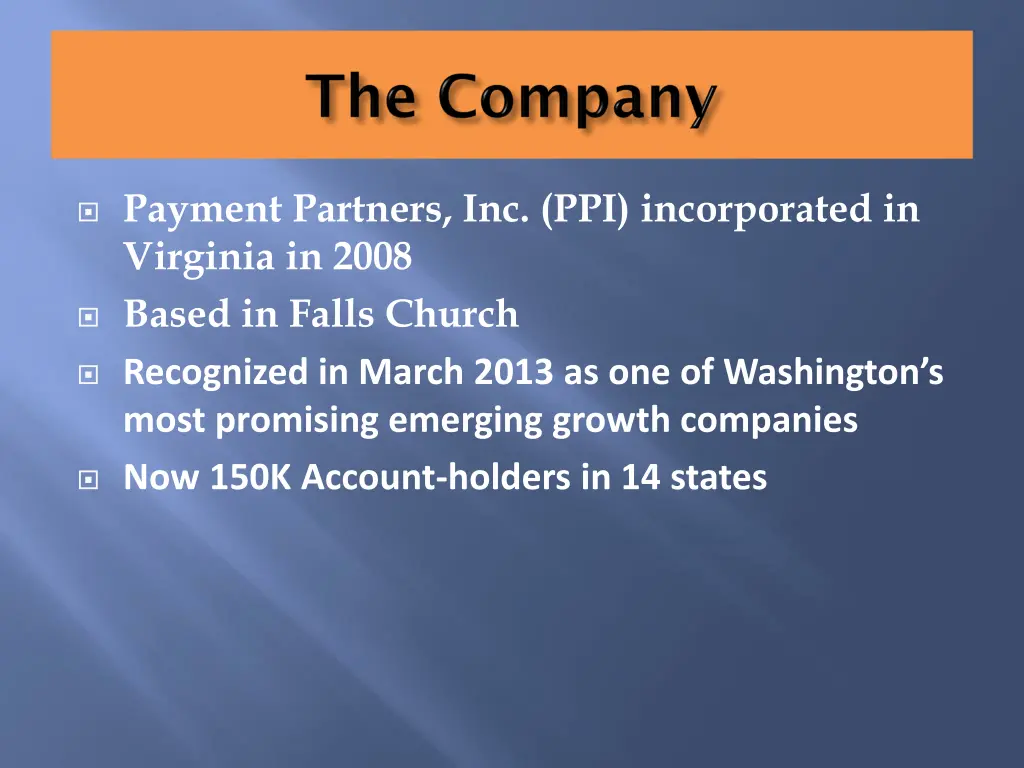 payment partners inc ppi incorporated in virginia