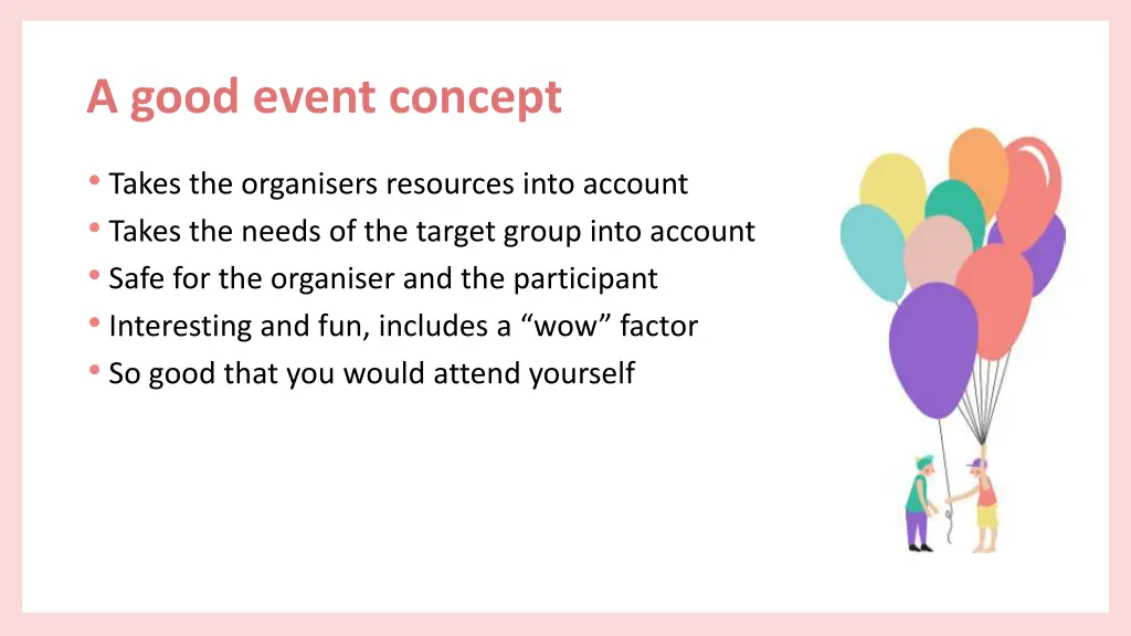 a good event concept
