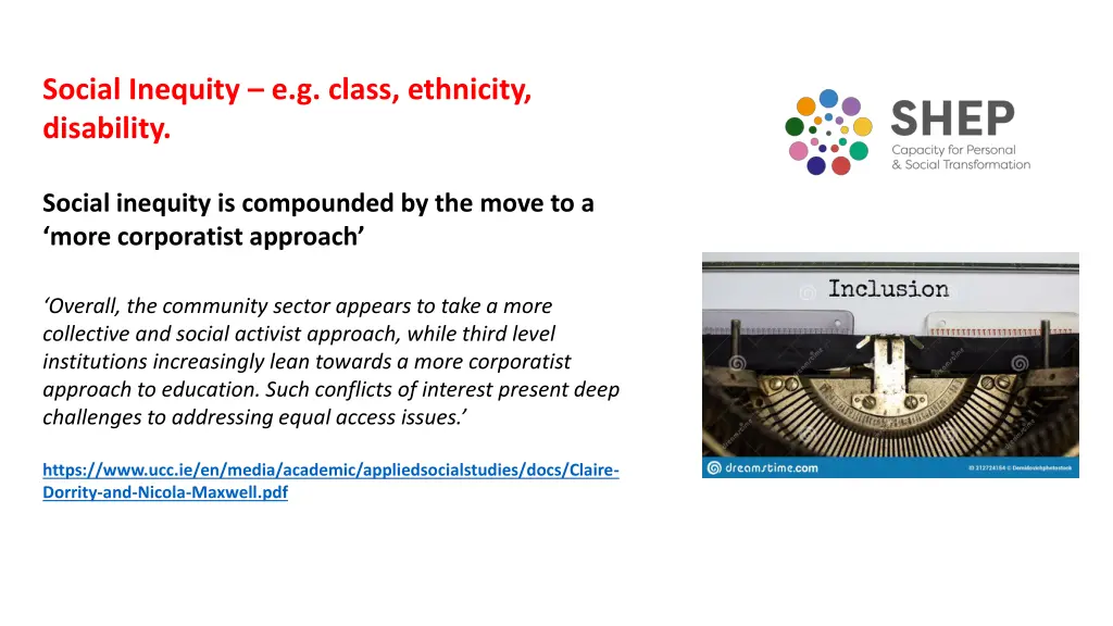 social inequity e g class ethnicity disability 2