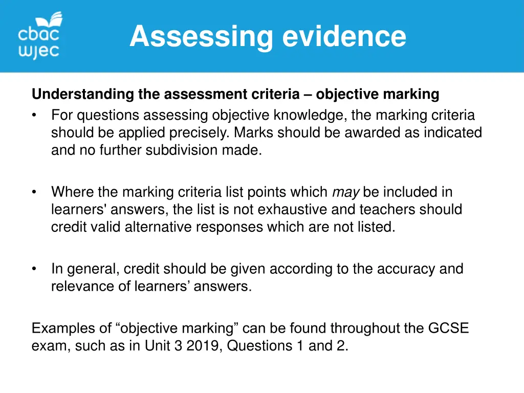 assessing evidence 1