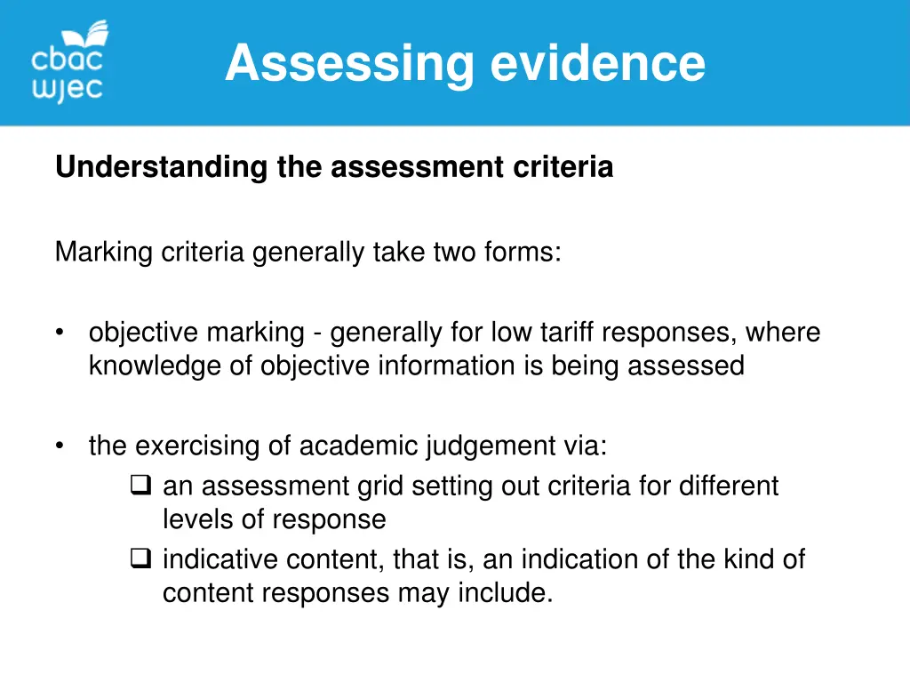 assessing evidence