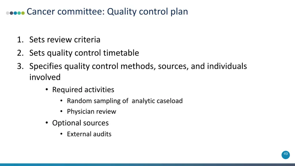 cancer committee quality control plan