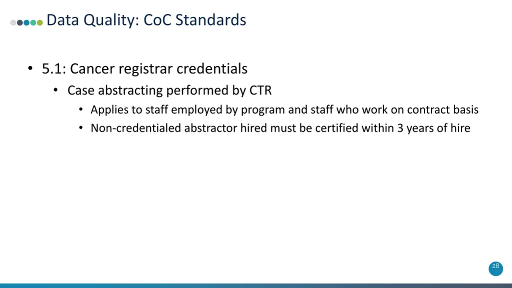 data quality coc standards