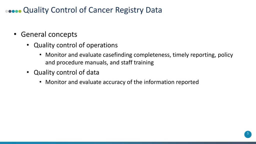 quality control of cancer registry data 1