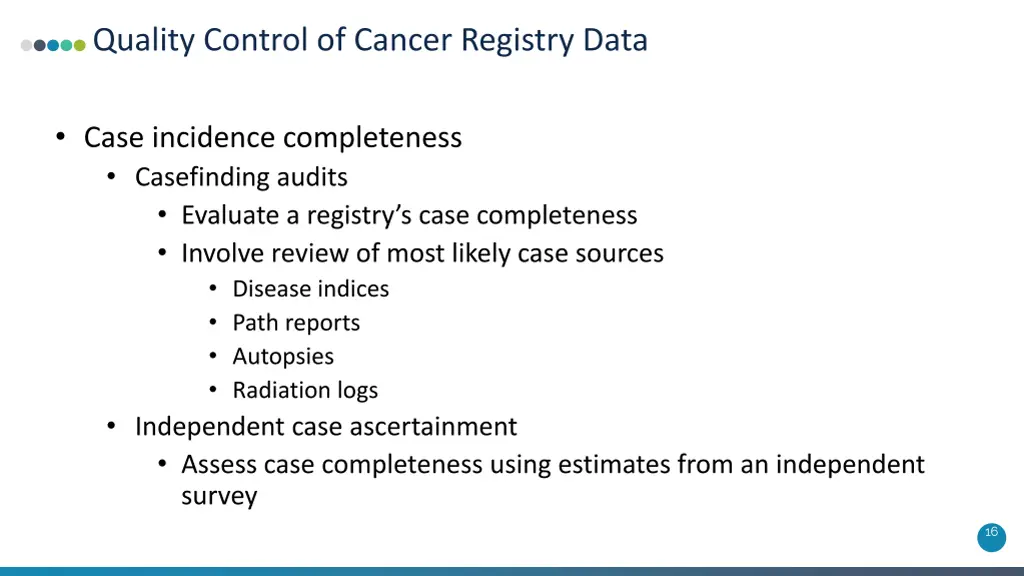 quality control of cancer registry data 12