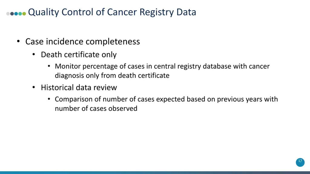 quality control of cancer registry data 13