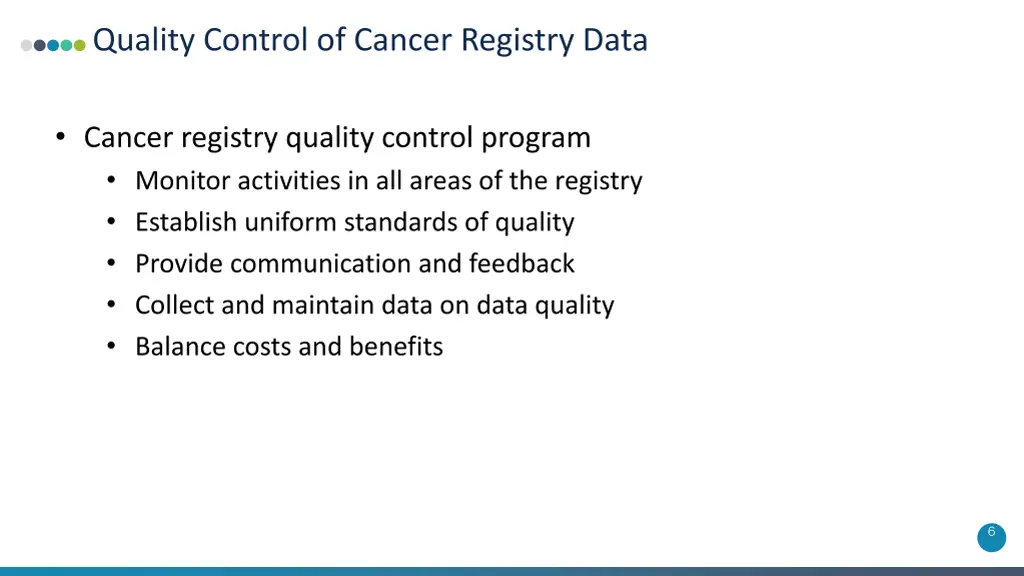 quality control of cancer registry data 2