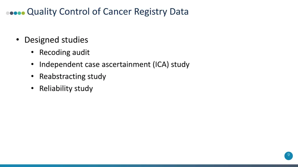 quality control of cancer registry data 5