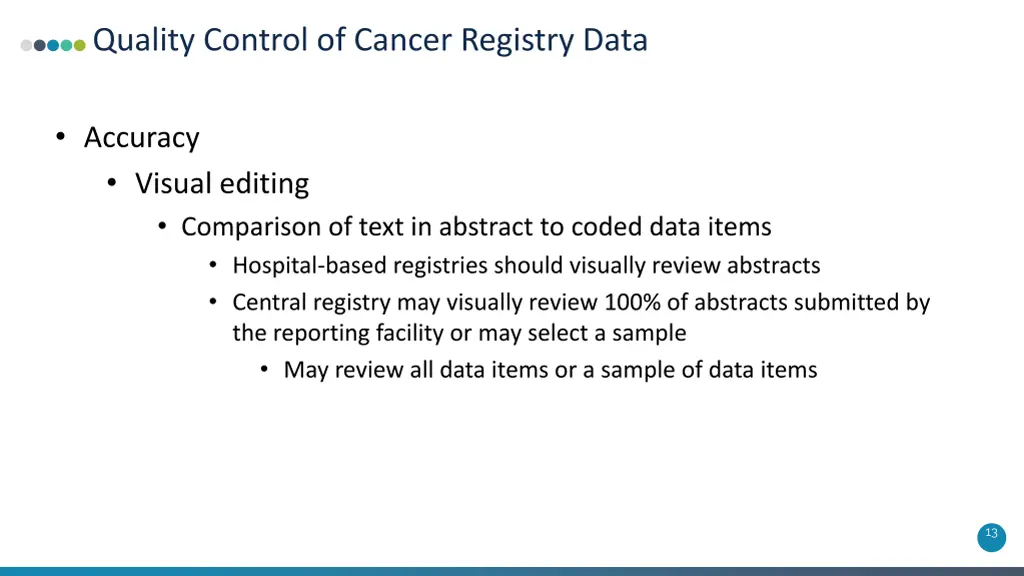quality control of cancer registry data 9