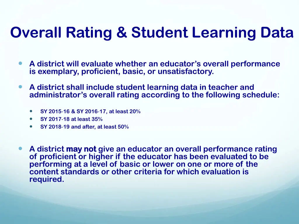 overall rating student learning data