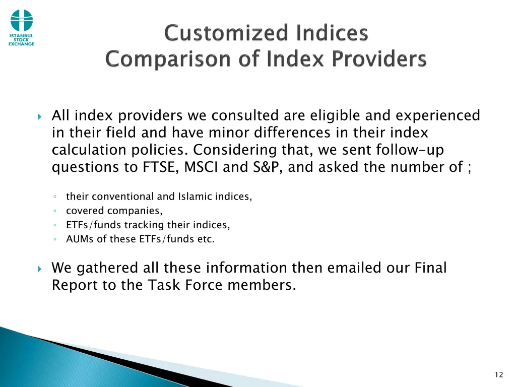 all index providers we consulted are eligible